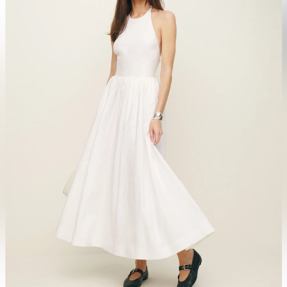 Percy linen dress from Reformation in white